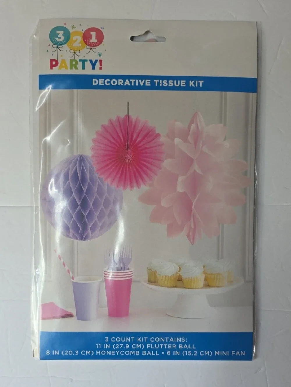 Lavender, Hot Pink, & Light Pink  Paper Decorations, 9ct